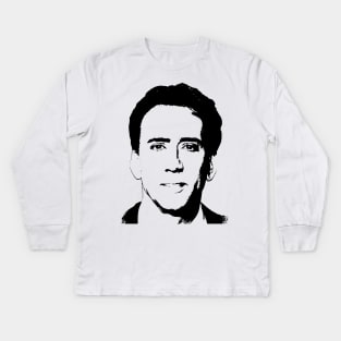 Nicolas Cage Pop Art Portrait Kids Long Sleeve T-Shirt